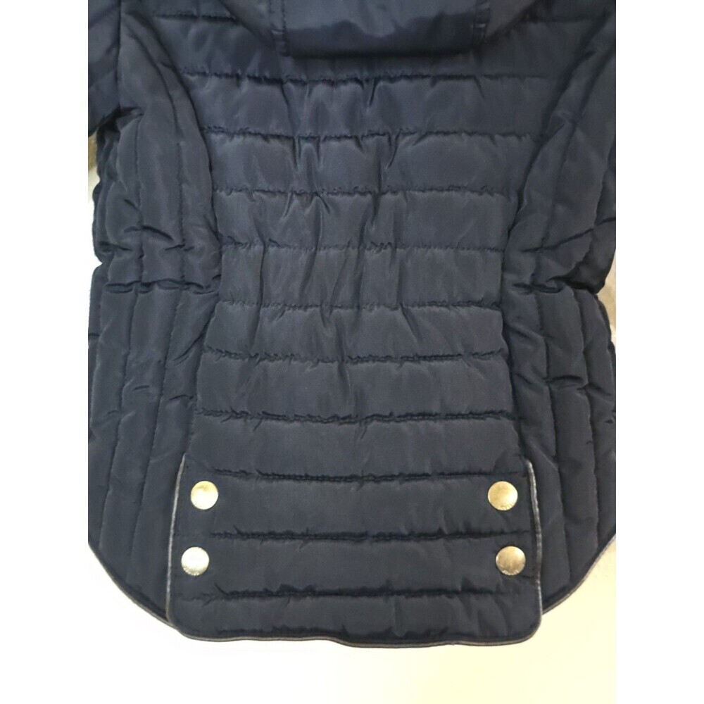 Joules Kids Navy Quilted Puffer Jacket Faux Fur Hood Size 4 Years - Picture 9 of 14